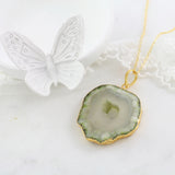 Adore Gemstone Collection - Agate Slice Necklace - Soul Made Boutique