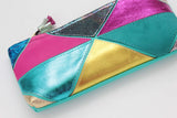 Geometric Prism Unique Leather Accents Pouch - Soul Made Boutique
