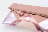Geometric Unique Leather Accents Clutch - Soul Made Boutique
