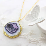 Adore Gemstone Collection - Agate Slice Necklace - Soul Made Boutique