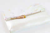 Dyed Watercolor Unique Leather Accents Clutch