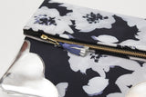 Floral Watercolor Unique Leather Accents Clutch