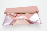 Geometric Unique Leather Accents Clutch