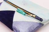 Dyed Watercolor Unique Leather Accents Clutch