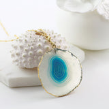 Adore Gemstone Collection - Agate Slice Necklace - Soul Made Boutique