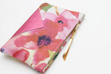 Floral Watercolor Unique Leather Accents Pouch - Soul Made Boutique