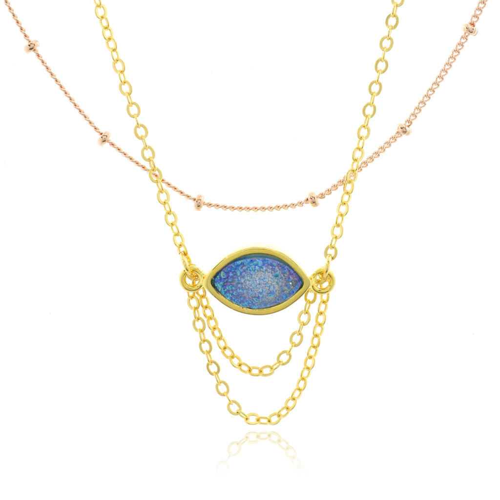 Adore Gemstone Collection - Druzy Connector Necklace - Soul Made Boutique