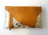 Statement Leather Hide Clutch