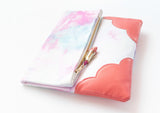 Dyed Watercolor Unique Leather Accents Clutch