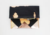 Dyed Watercolor Unique Leather Accents Clutch