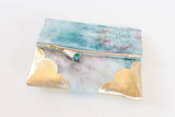 Dyed Watercolor Unique Leather Accents Clutch