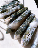 Crystal Towers - A Blue Moss Agate Large Tower