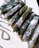 Crystal Towers - A Blue Moss Agate Large Tower