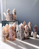 Crystal Towers - Black Cherry Blossom Agate Tower