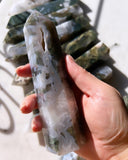 Crystal Towers - A Blue Moss Agate Large Tower