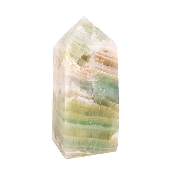 Crystal Towers - Green Pistachio Calcite Obelisk