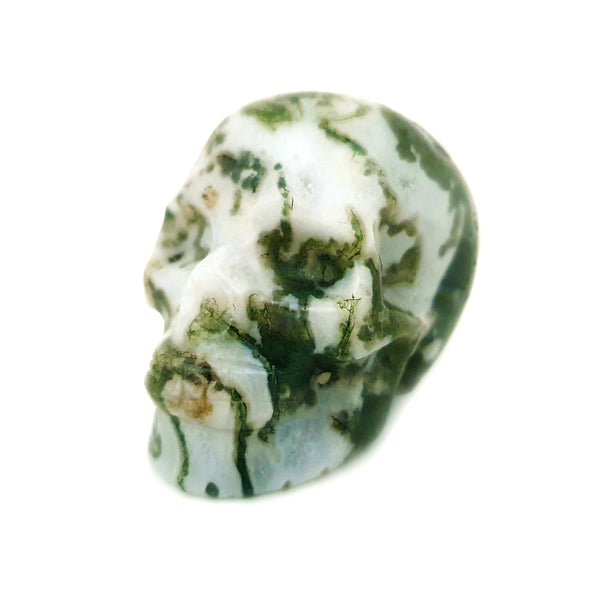 Gemstone Carvings - Skull Moss Agate