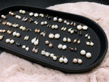 Glamorous Pearls Collection Earrings - Titanium Irregular Pearls Earrings