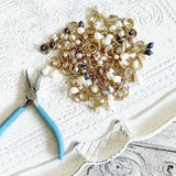 Glamorous Pearls Collection Earrings - Triple Flat Irregular Pearls Earrings