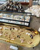 Glamorous Pearls Collection Earrings - Teardrop Pearls Gold Ring Earrings