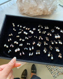 Glamorous Pearls Collection Earrings - Sterling Silver Earrings Deep Ocean Blue Pearl