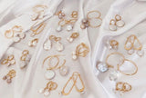 Glamorous Pearls Collection Earrings - Flat Round Pearl Designer Loop Earrings