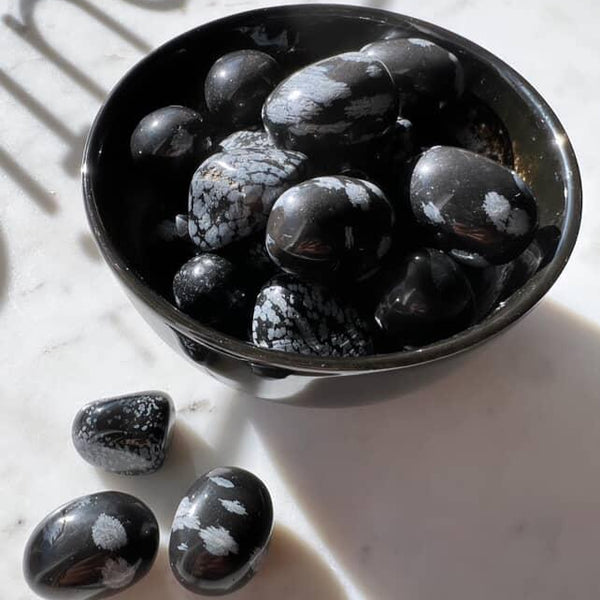 Tumbled Stones - Snowflake Obsidian