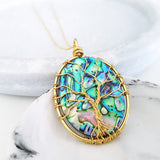 Adore Gems Collection - Abalone Shell Tree of Life Necklace