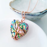 Tree of Life Collection - Abalone Tree of Life Heart Necklace