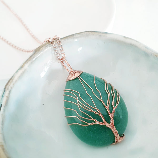 Tree of Life Collection - Green Aventurine Tree of Life Necklace