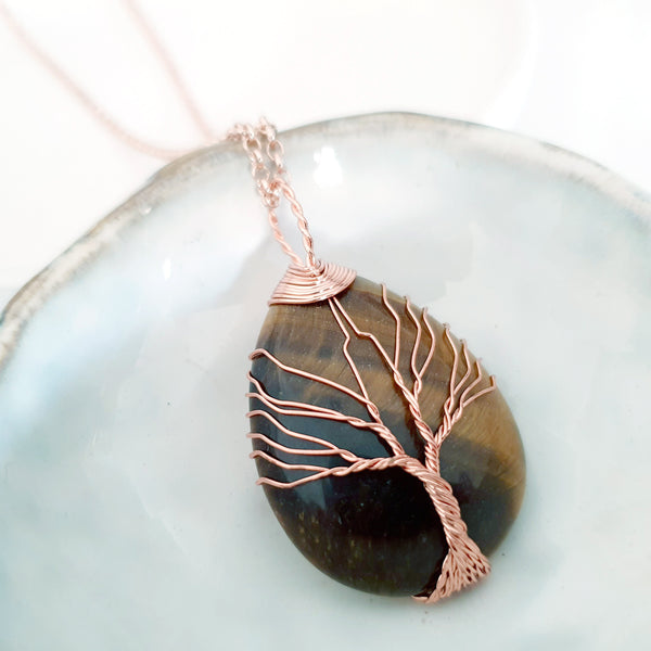 Tree of Life Collection - Tiger's Eye Tree of Life Necklace