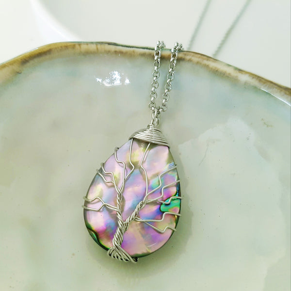 Tree of Life Collection - Abalone Shell Tree of Life Silver (Small)
