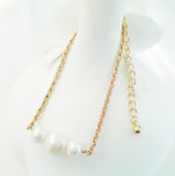 Glamorous Pearls Collection Bracelet - Round Trio Pearl Strand Bracelet