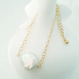 Glamorous Pearls Collection Bracelet - Round Flat Rainbow Pearl Bracelet