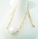Glamorous Pearls Collection Necklace - Flat Pearl Chain Bracelet