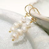 Glamorous Pearls Collection Earrings - Flat Round Freshwater Pearl Earrings