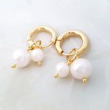 Glamorous Pearls Collection Earrings - Me and You Round Pearl Loop Earrings