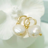 Glamorous Pearls Collection Earrings - Rainbow Coin Freshwater Pearls Earrings