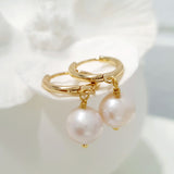 Glamorous Pearls Collection Earrings - Spherical Pink Freshwater Pearls Earrings