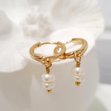 Glamorous Pearls Collection Earrings - Twin Nuggets Freshwater Pearls Earrings