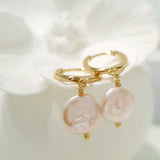 Glamorous Pearls Collection Earrings - Pink Round Freshwater Pearls Earrings