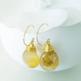 Teardrop Gems Collection - Faceted Teardrop Hand-wired Gemstone Earrings (Gold-filled)