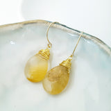 Teardrop Gems Collection - Faceted Teardrop Hand-wired Gemstone Earrings (Gold-filled)