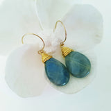 Teardrop Gems Collection - Faceted Teardrop Hand-wired Gemstone Earrings (Gold-filled)