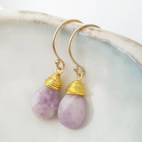 Teardrop Gems Collection - Faceted Teardrop Hand-wired Gemstone Earrings (Gold-filled)