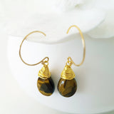 Teardrop Gems Collection - Faceted Teardrop Hand-wired Gemstone Earrings (Gold-filled)