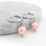 Glamorous Pearls Collection Earrings - Pink Spherical Freshwater Pearls Earrings