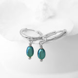 Glamorous Pearls Collection Earrings - Titanium Blue Classic Freshwater Pearls Earrings