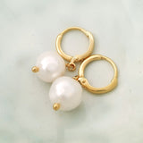 Glamorous Pearls Collection Earrings - Large Spherical Freshwater Pearls Earrings