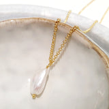 Glamorous Pearls Collection Necklace - Elongated Rainbow Pearl Necklace